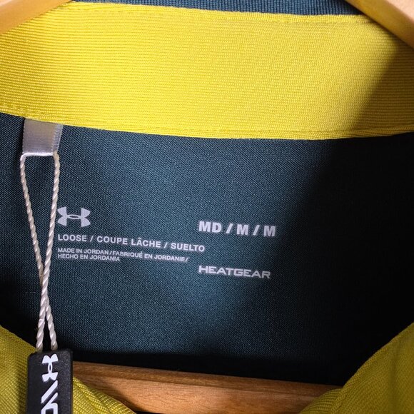 Under Armour Polo Shirt Mens Size Medium Playoff Loose Fit Green Highlighter NWT - Picture 9 of 12